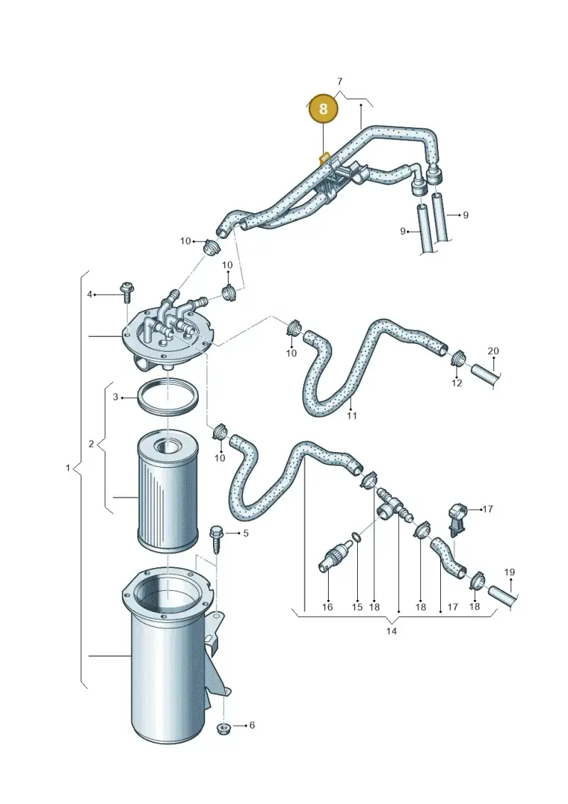 1K0133687E — Volkswagen Caddy kombi (2015-2020) diagram 694127100, position 8