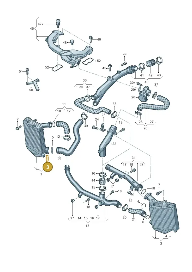 1K0145769C — Volkswagen Touareg (2010-2012) diagram 693145850, position 3