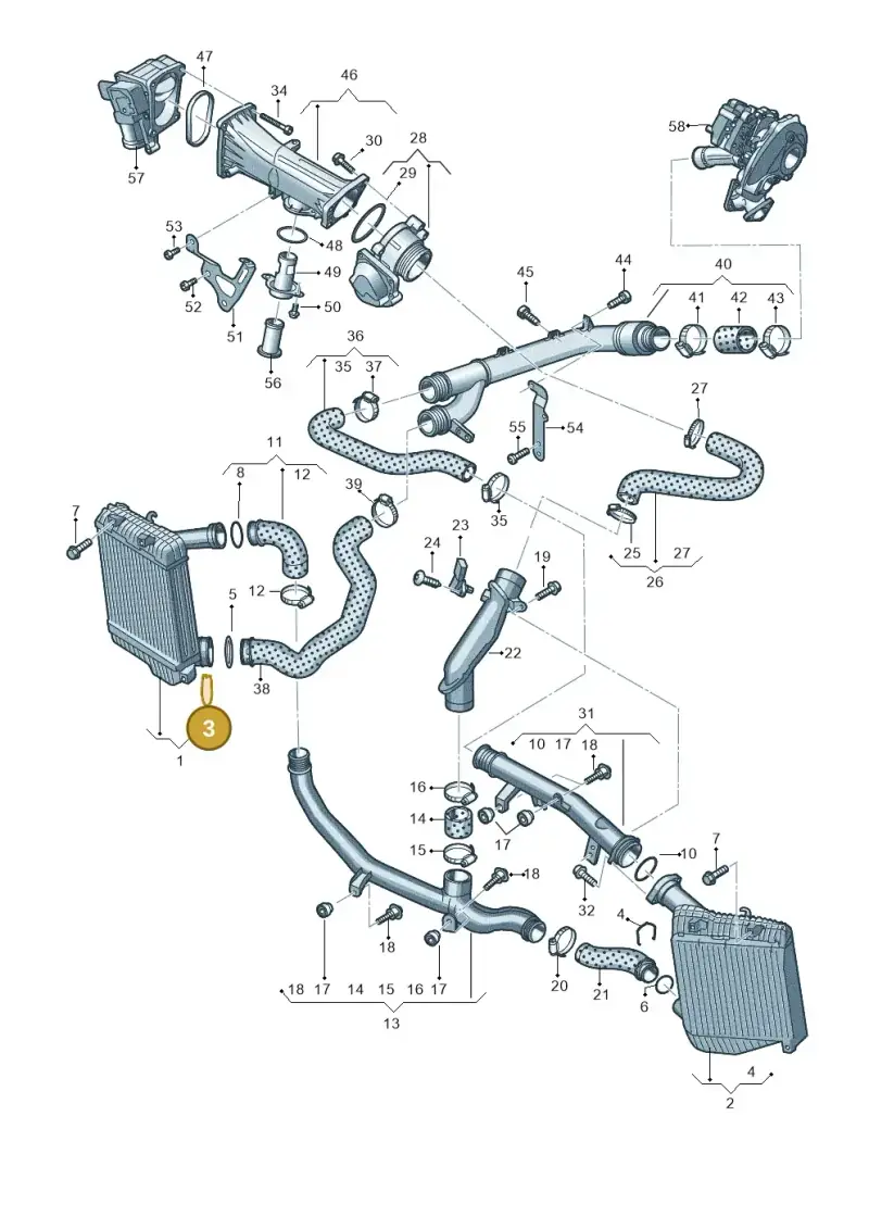 1K0145769C — Volkswagen Touareg BlueMotion (2014-2018) diagram 693145860, position 3