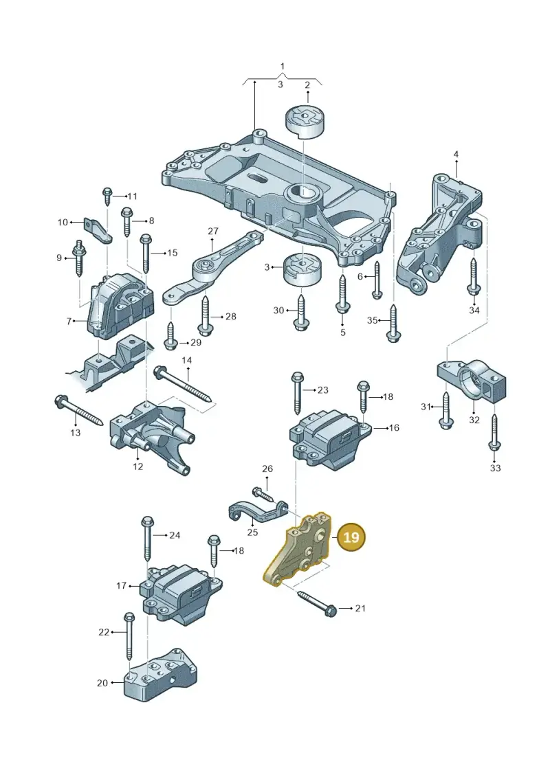 1K0199111D — Volkswagen Golf (2009-2014) diagram 409199200, position 19