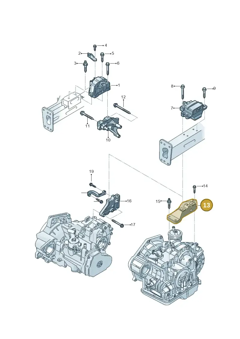 1K0199111D — Volkswagen Jetta 1.6 (2014-2018) diagram 801199270, position 13
