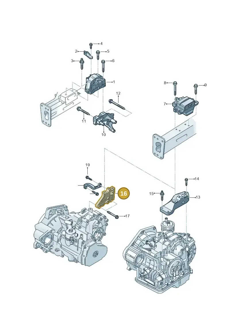 1K0199111E — Volkswagen Jetta (2014-2017) diagram 801199270, position 16