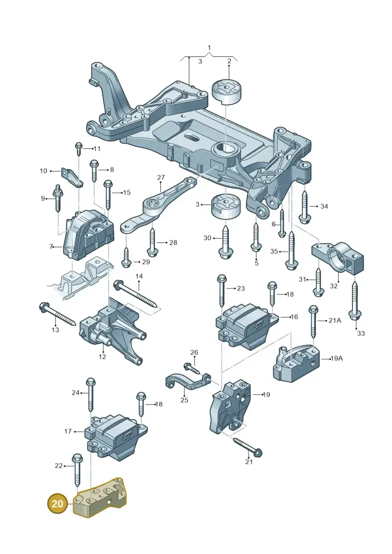 1K0199117AN — Volkswagen Passat CC (2008-2012) diagram 460199200, position 20