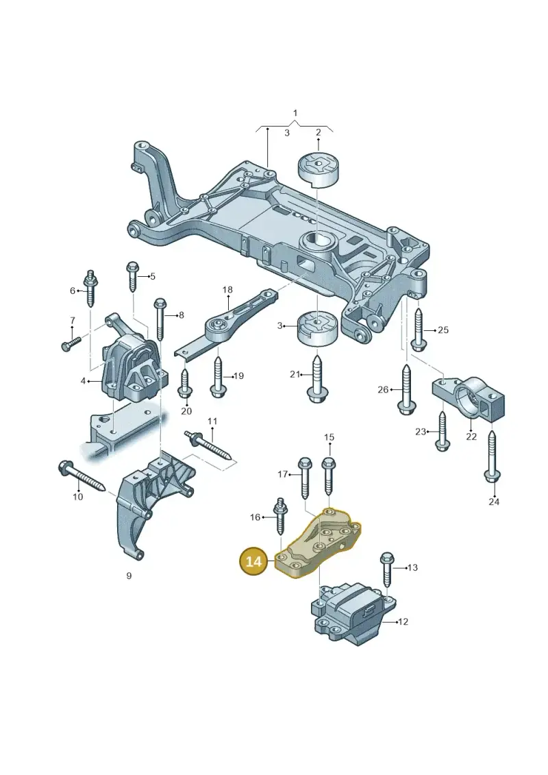 1K0199117AN — Volkswagen Tiguan 4Motion (2011-2018) diagram 634199200, position 14