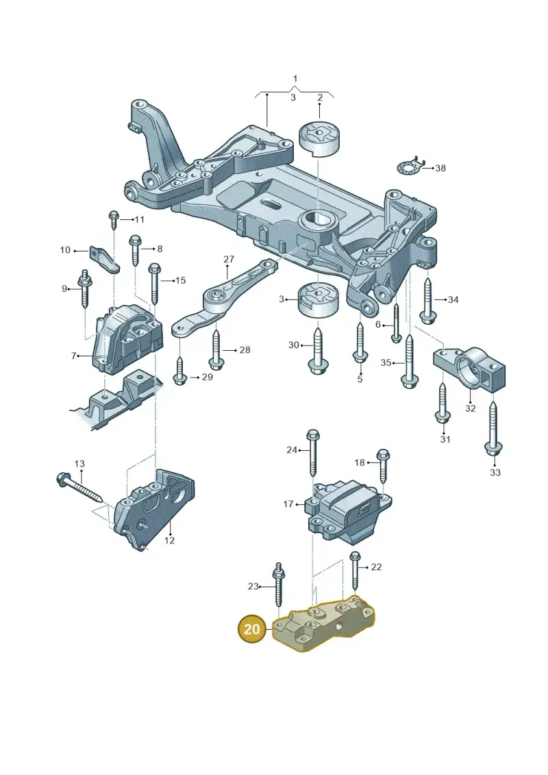 1K0199117AN — Volkswagen Passat CC (2011-2016) diagram 702199300, position 20