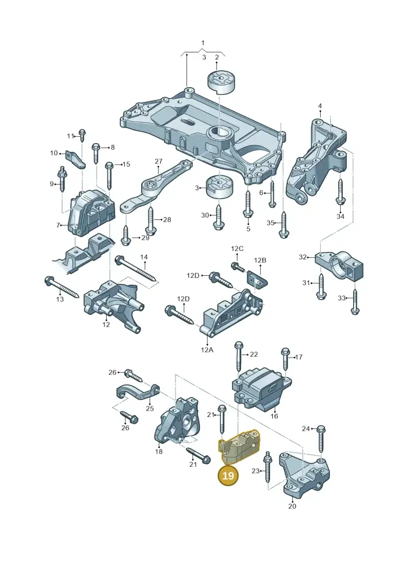 1K0199117AR — Volkswagen Touran 2.0 (2010-2015) diagram 694199200, position 19