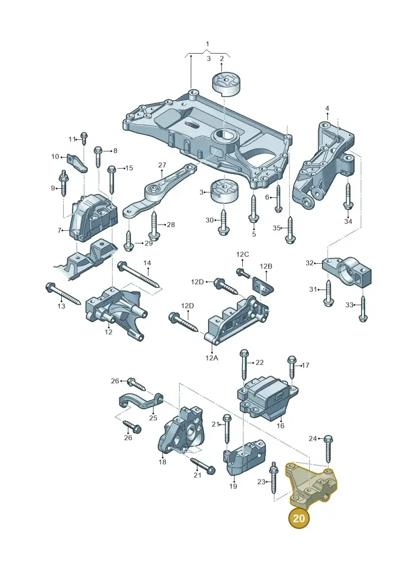 1K0199117BB — Volkswagen Touran 2.0 (2010-2015) diagram 694199200, position 20