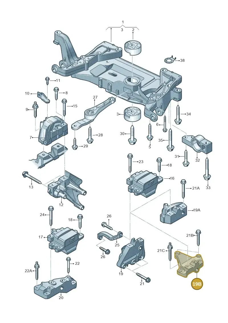 1K0199117BB — Volkswagen Passat CC (2011-2016) diagram 702199200, position 19B