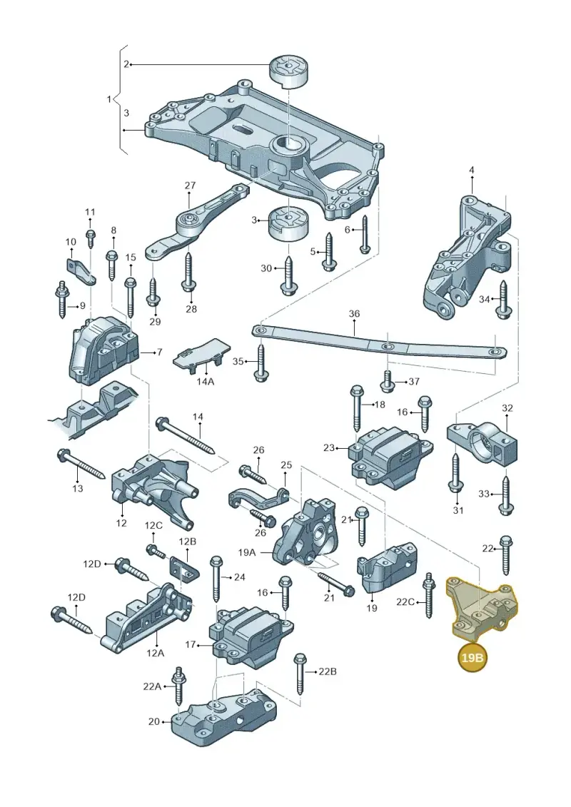 1K0199117BB — Volkswagen Golf Cabriolet (2011-2016) diagram 718199200, position 19B