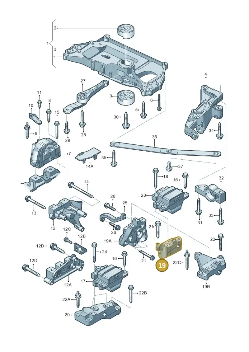 1K0199117CE — Volkswagen Golf Cabriolet (2011-2016) diagram 718199200, position 19