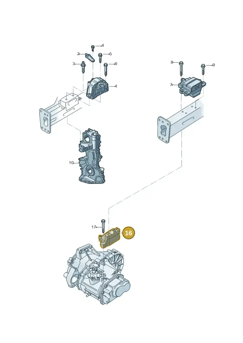 1K0199117CE — Volkswagen Jetta (2014-2017) diagram 789199047, position 16