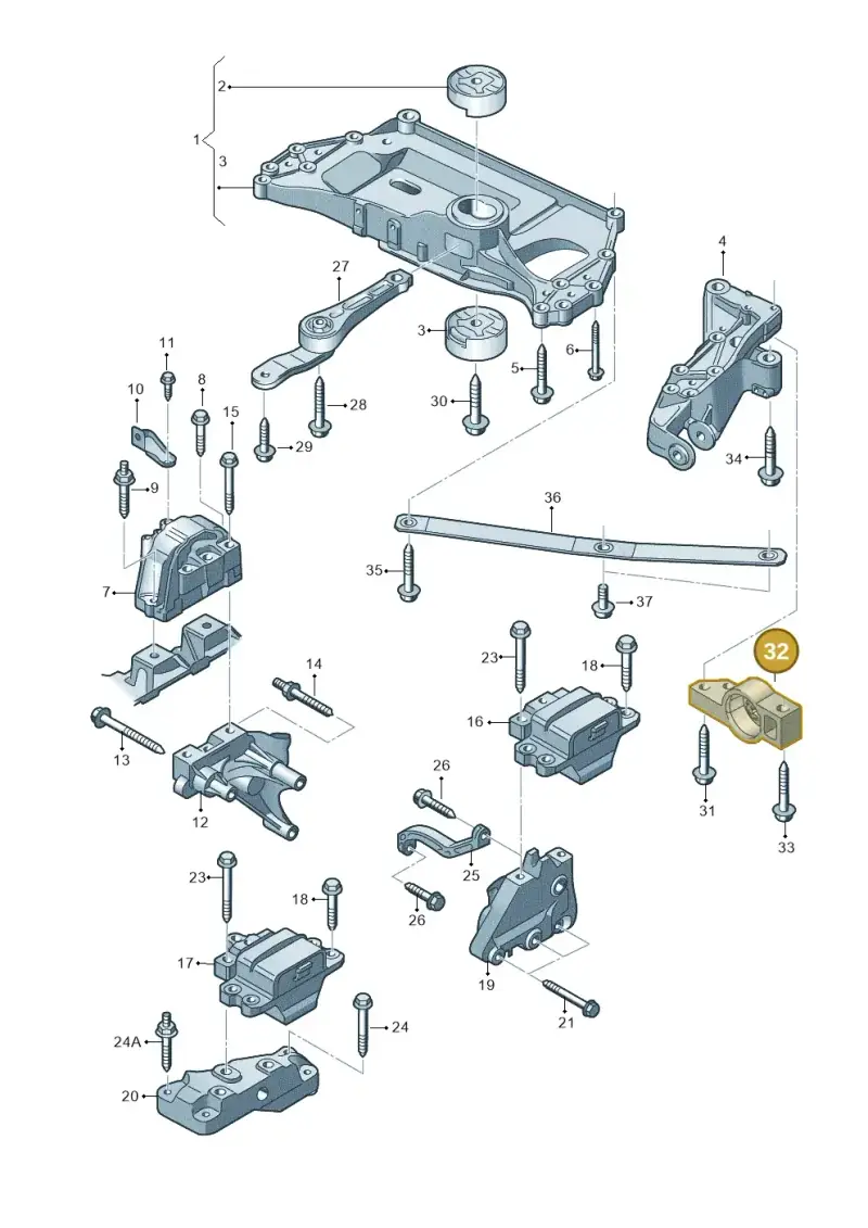 1K0199232K — Volkswagen Golf Cabriolet (2011-2016) diagram 718199300, position 32