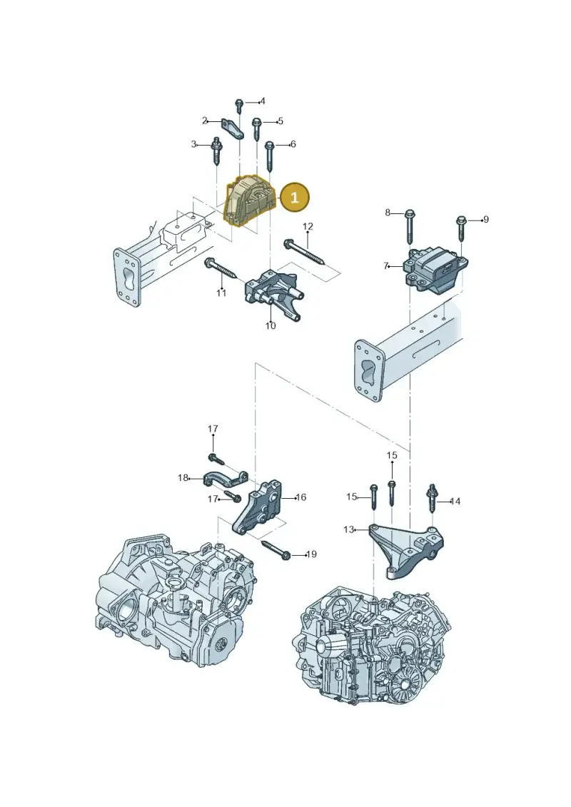 1K0199262CN — Volkswagen Jetta (2014-2017) diagram 801199400, position 1