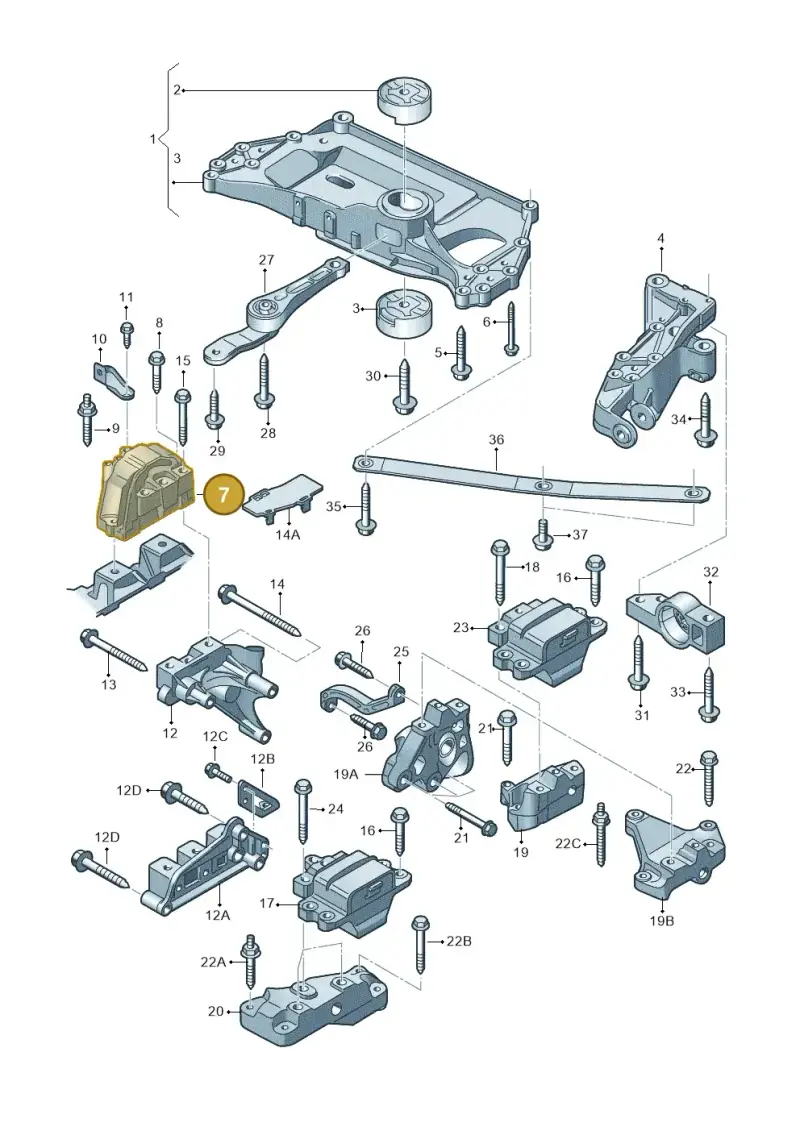 1K0199262CP — Volkswagen Golf Cabriolet (2011-2016) diagram 718199200, position 7