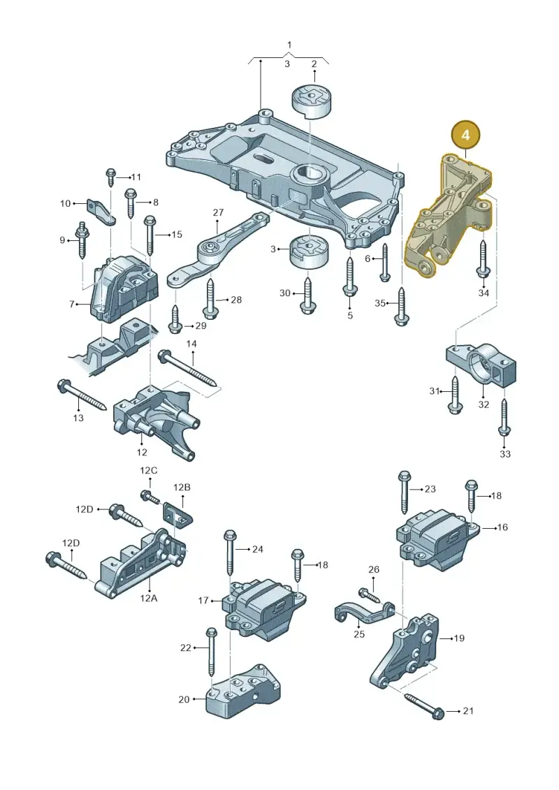 1K0199295E — Volkswagen Golf Plus (2011-2014) diagram 649199200, position 4