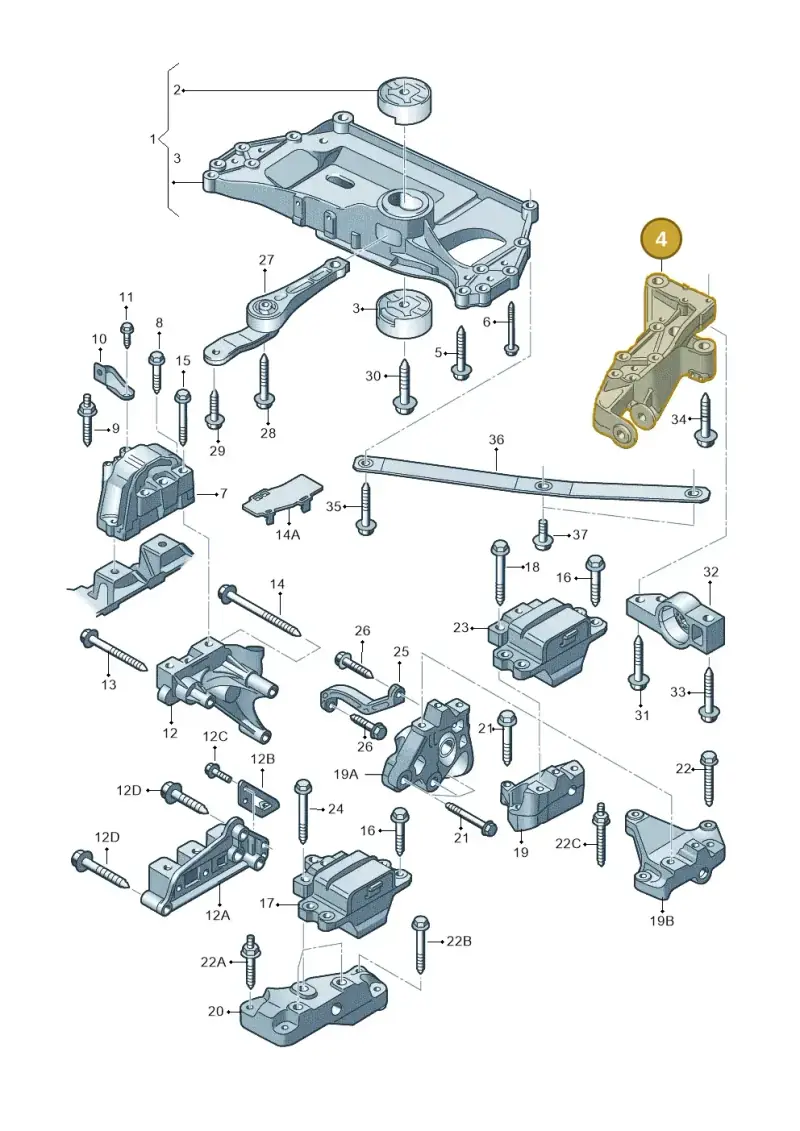 1K0199295E — Volkswagen Golf Cabriolet (2011-2016) diagram 718199200, position 4
