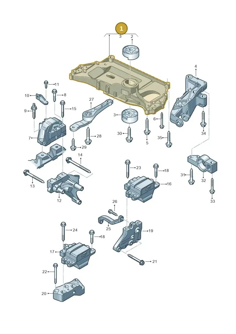 1K0199313AM — Volkswagen Jetta variant (2009-2014) diagram 409199200, position 1