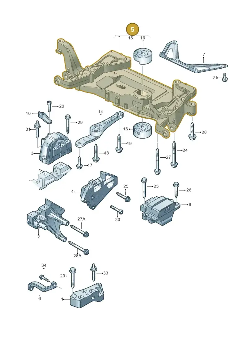 1K0199313AM — Volkswagen Golf estate (2009-2013) diagram 609199400, position 5