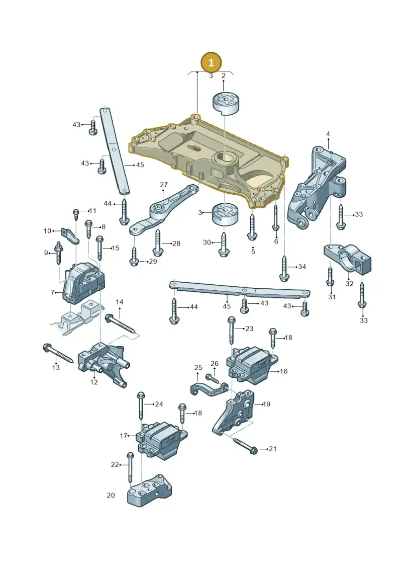 1K0199313AM — Volkswagen Jetta variant (2009-2014) diagram 412199000, position 1