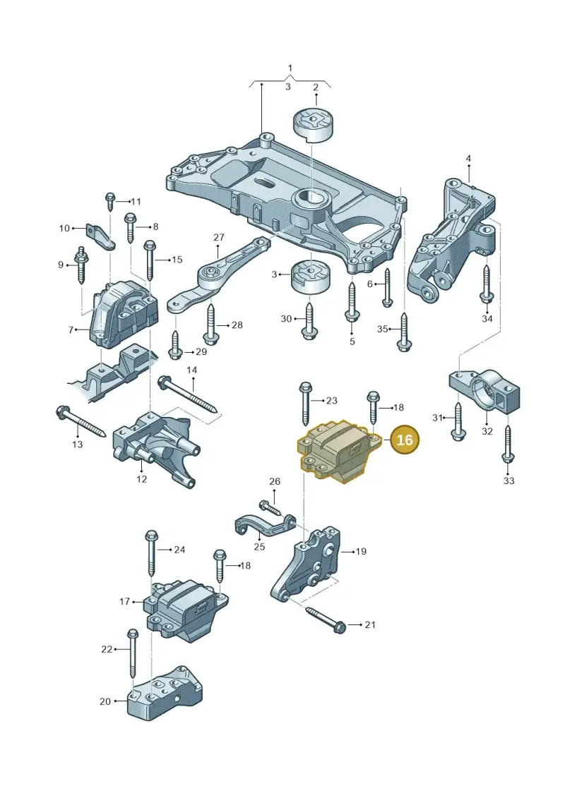 1K0199555AC — Volkswagen Eos BlueMotion (2010-2015) diagram 409199200, position 16