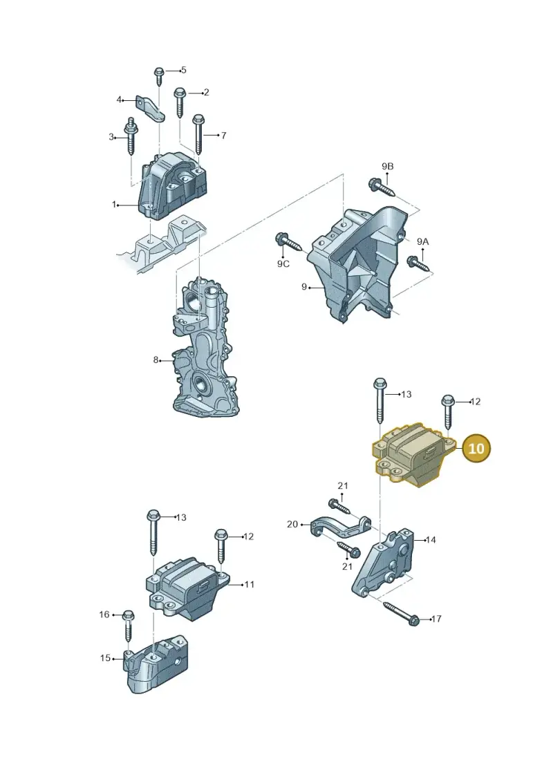1K0199555AC — Volkswagen Scirocco 2.0 (2014-2017) diagram 786199200, position 10