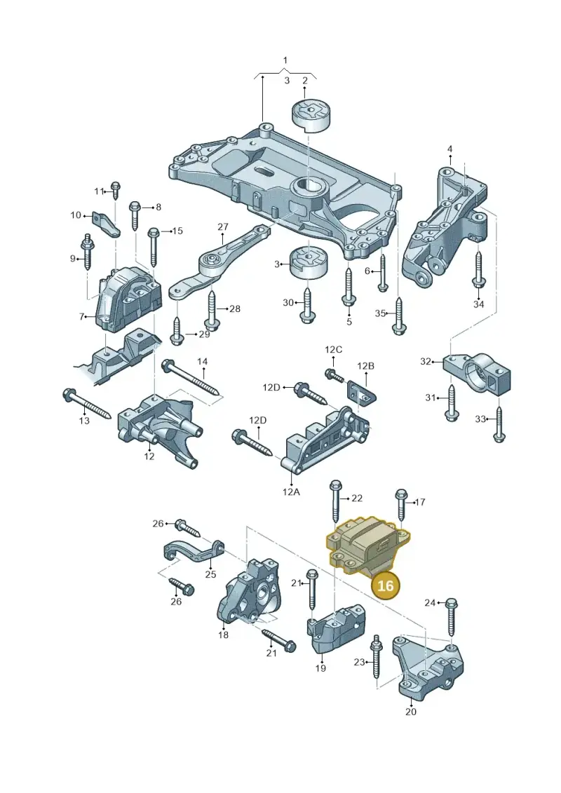 1K0199555AD — Volkswagen Touran 2.0 (2010-2015) diagram 694199200, position 16