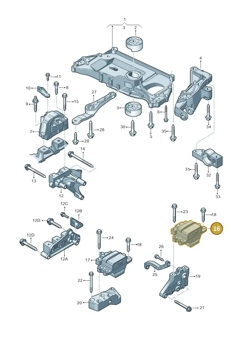 1K0199555CA — Volkswagen New beetle (2011-2016) diagram 649199200, position 16