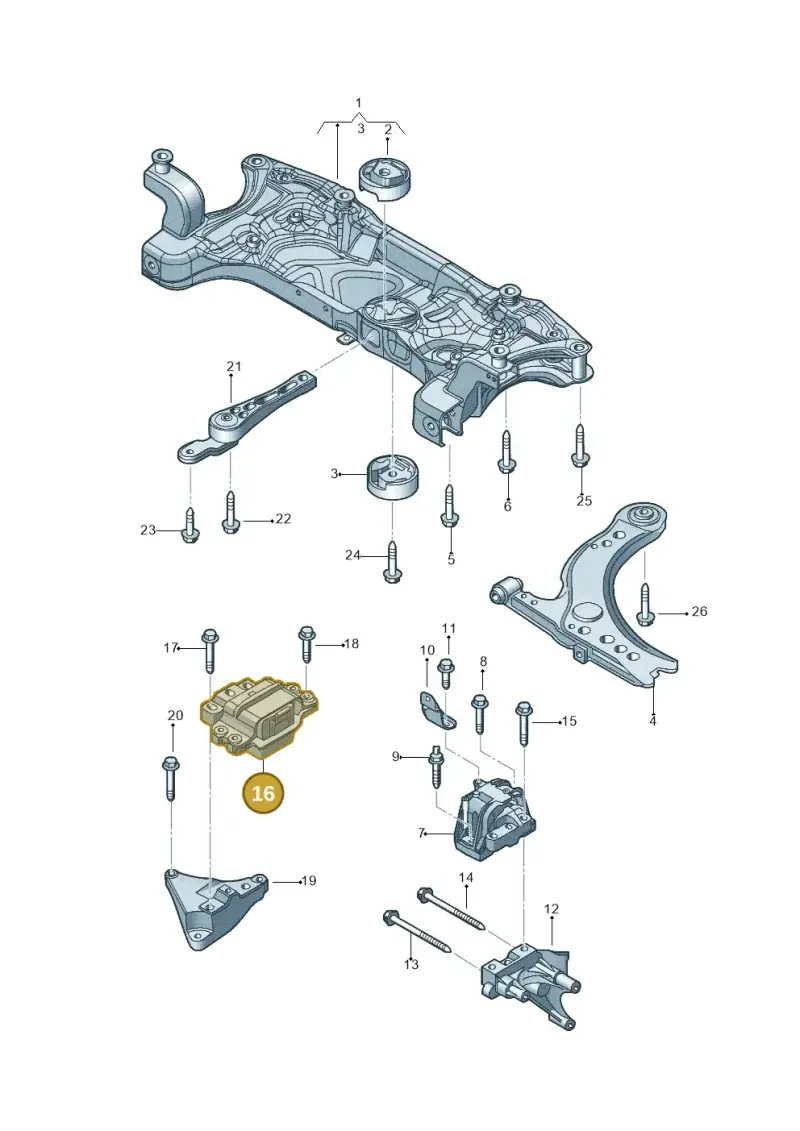 1K0199555CC — Volkswagen Jetta (2013-2014) diagram 775199200, position 16