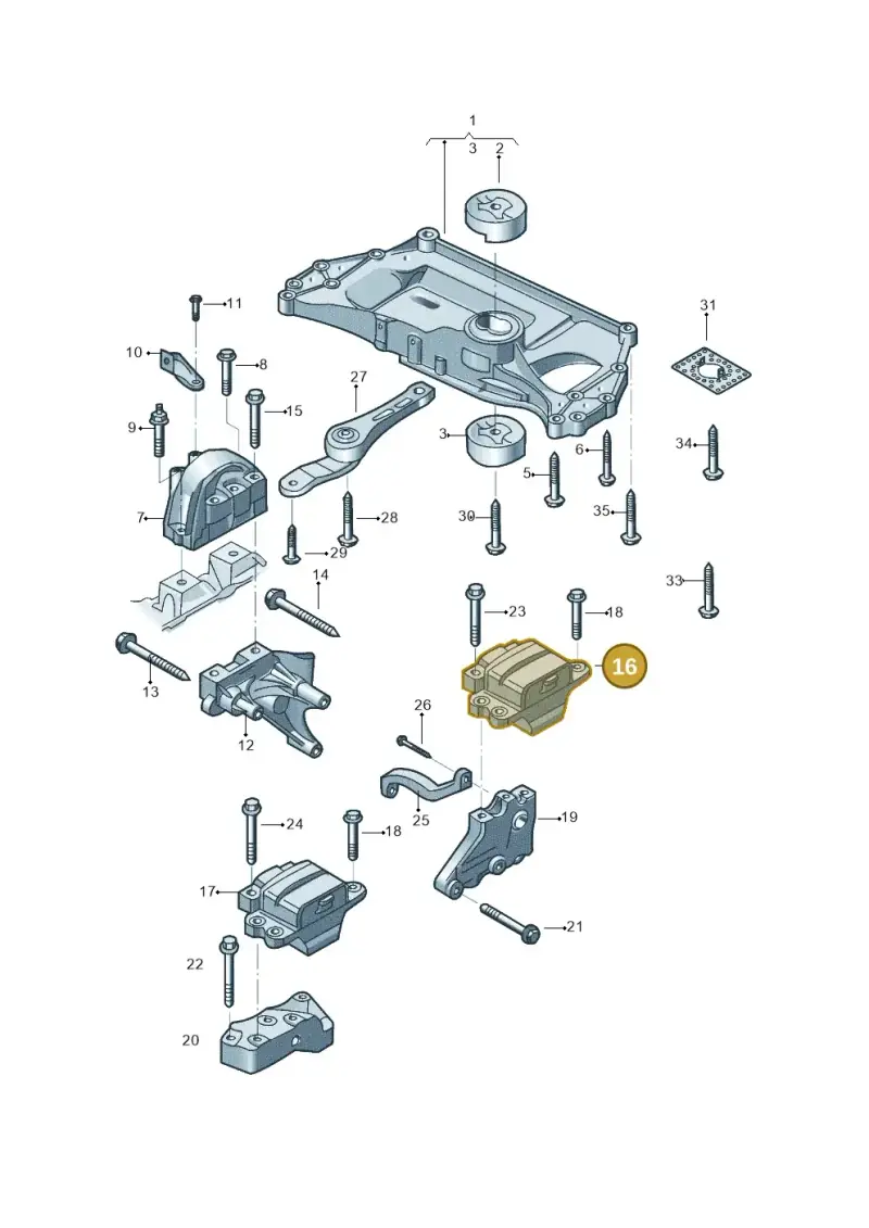 1K0199555CD — Volkswagen New beetle (2011-2016) diagram 715199300, position 16