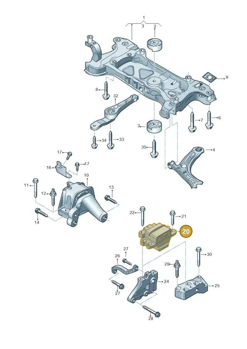 1K0199555CE — Volkswagen Jetta (2014-2017) diagram 691199200, position 20