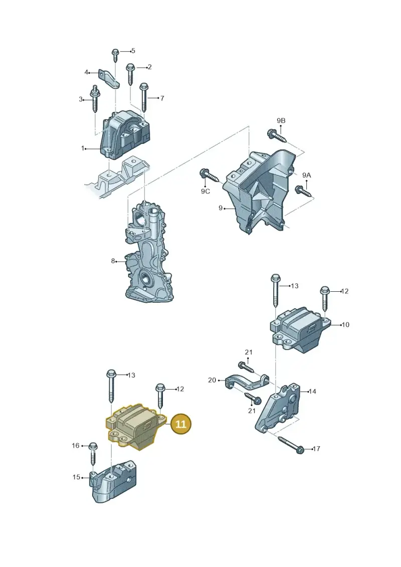1K0199555L — Volkswagen Scirocco 2.0 (2014-2017) diagram 786199200, position 11