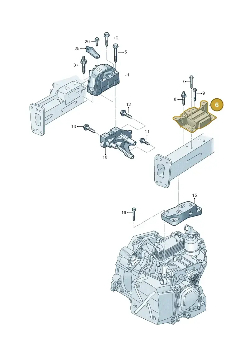 1K0199555Q — Volkswagen Caddy kombi (2015-2020) diagram 866199450, position 6