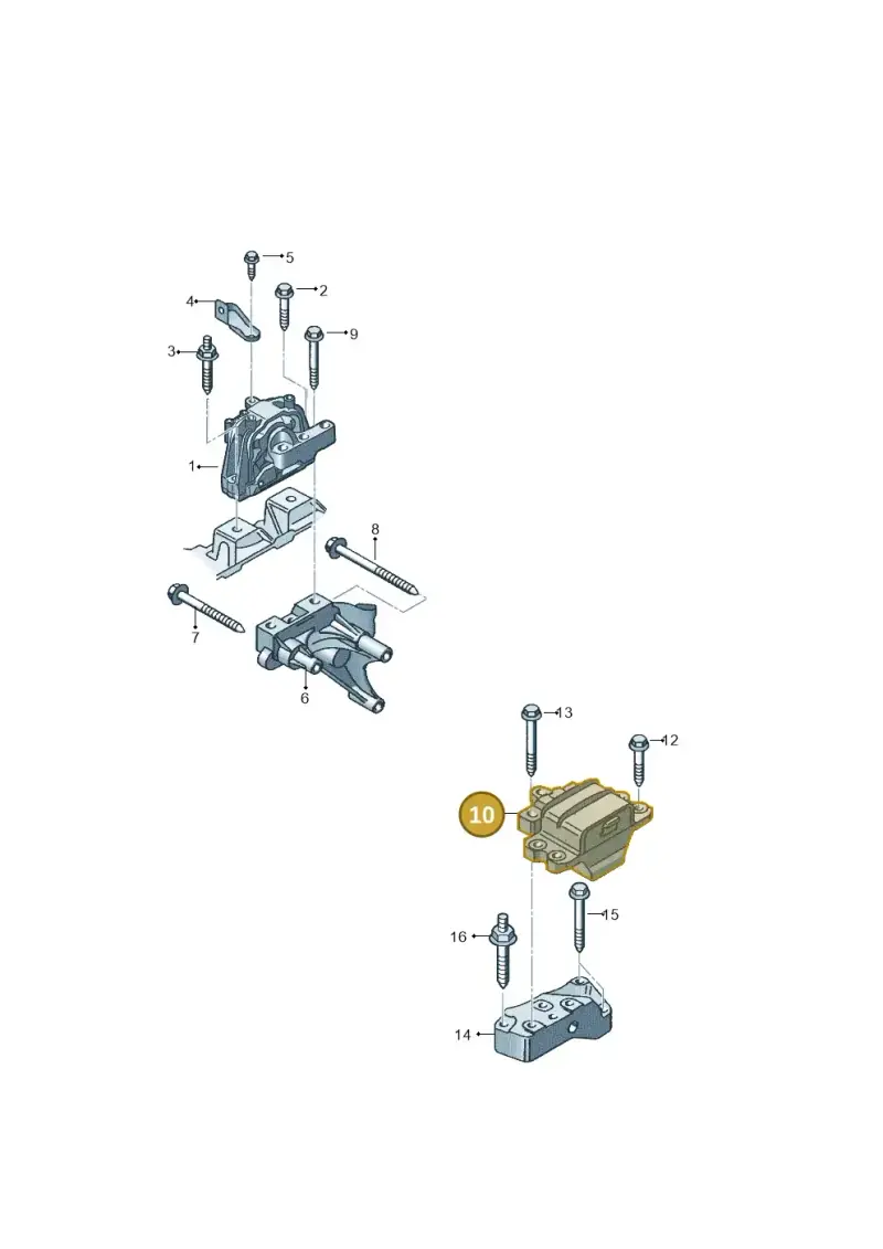 1K0199555T — Volkswagen Scirocco 2.0 (2014-2017) diagram 786199600, position 10