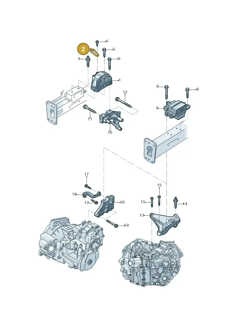 1K0199588 — Volkswagen Jetta 1.6 (2014-2018) diagram 801199400, position 2