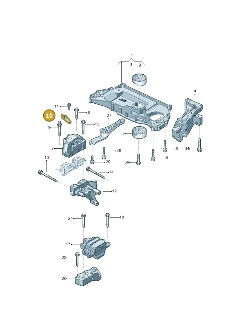 1K0199588 — Volkswagen Jetta 2.0 (2015-2015) diagram 880199200, position 10