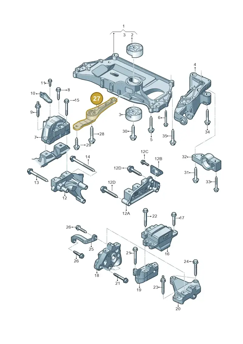 1K0199855BA — Volkswagen Touran 2.0 (2010-2015) diagram 694199200, position 27