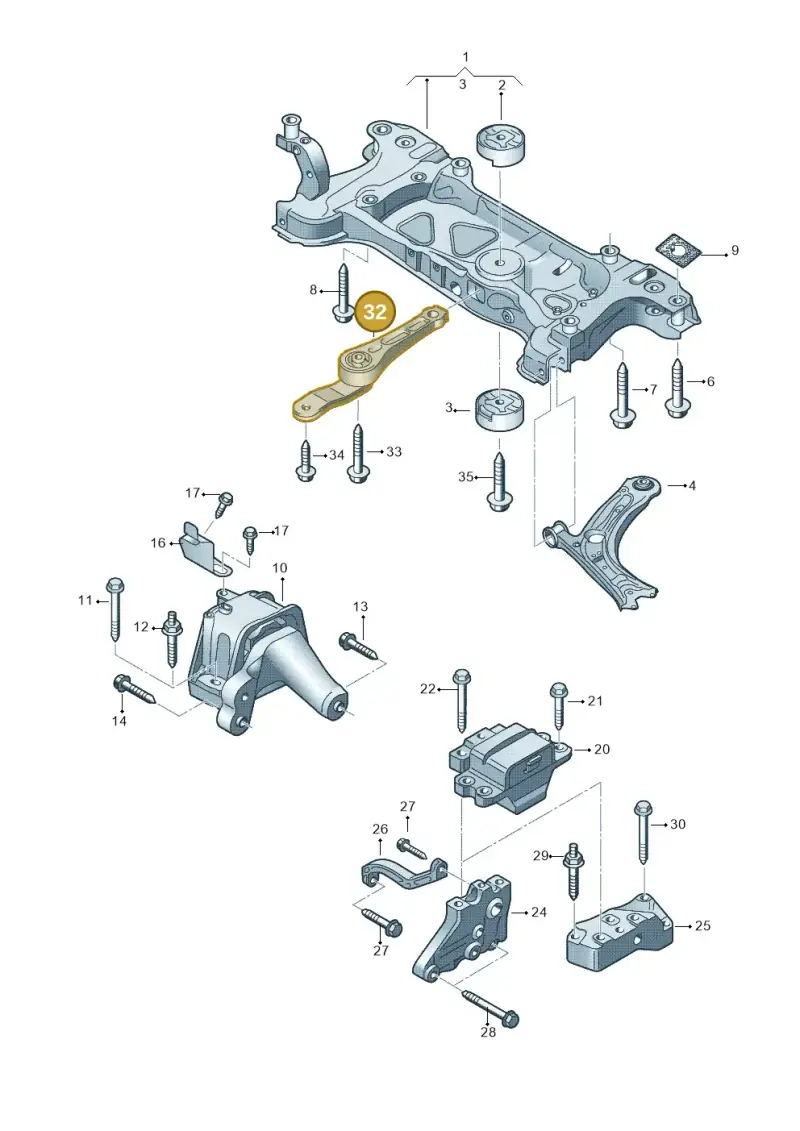 1K0199855BF — Volkswagen Jetta (2014-2017) diagram 691199200, position 32