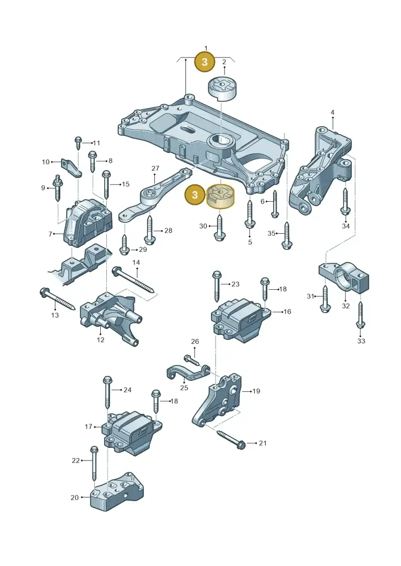 1K0199867R — Volkswagen Jetta 2.0 (2015-2015) diagram 409199200, position 3