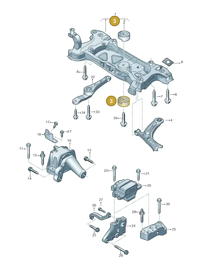 1K0199867R — Volkswagen Jetta (2014-2017) diagram 691199200, position 3
