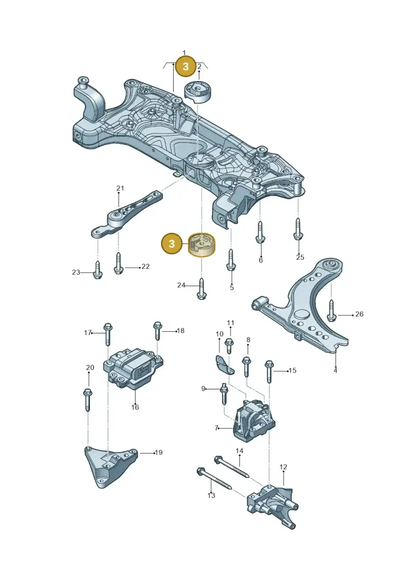 1K0199867R — Volkswagen Jetta 1.4 (2013-2015) diagram 775199200, position 3