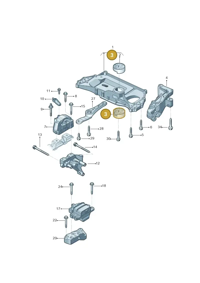 1K0199867R — Volkswagen Jetta 2.0 (2015-2015) diagram 880199200, position 3
