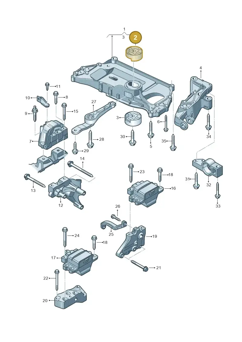 1K0199868R — Volkswagen Jetta 2.0 (2015-2015) diagram 409199200, position 2