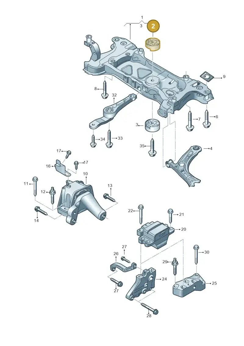 1K0199868R — Volkswagen Jetta (2014-2017) diagram 691199200, position 2
