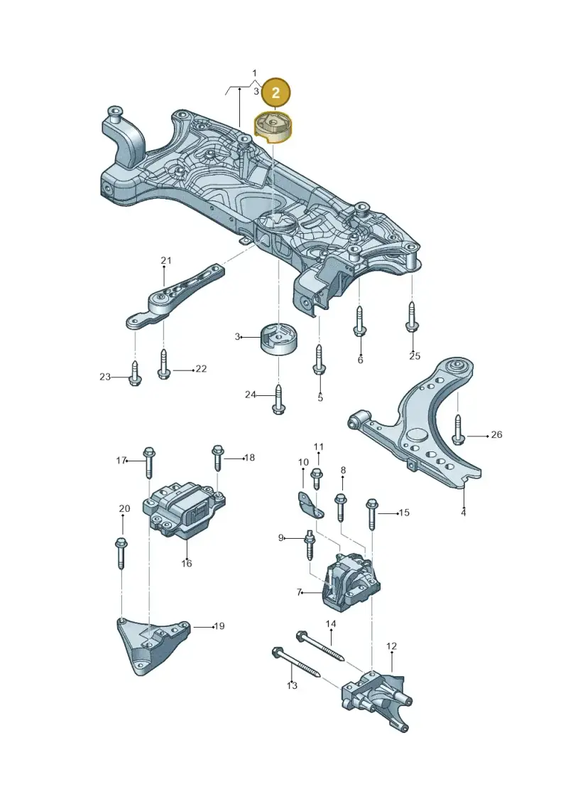 1K0199868R — Volkswagen Jetta 1.4 (2013-2015) diagram 775199200, position 2