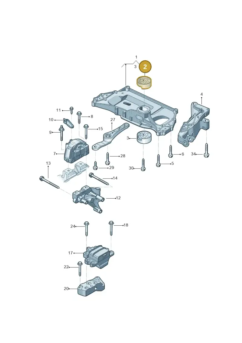 1K0199868R — Volkswagen Jetta 2.0 (2015-2015) diagram 880199200, position 2