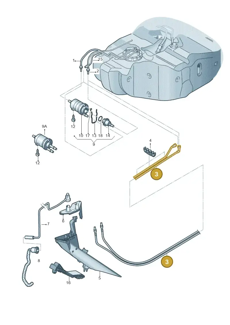 1K0200059BC — Volkswagen Golf/Rabbit (2005-2007) diagram 474201400, position 3