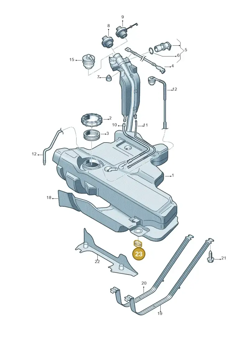 1K0201048A — Volkswagen Polo (2011-2014) diagram 203201050, position 23