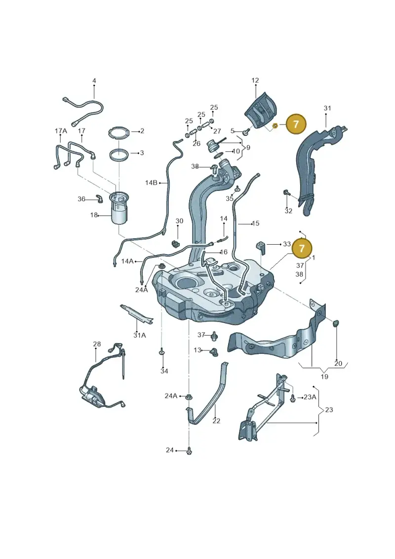 1K0201048A — Volkswagen Jetta 2.0 (2015-2015) diagram 692201050, position 7