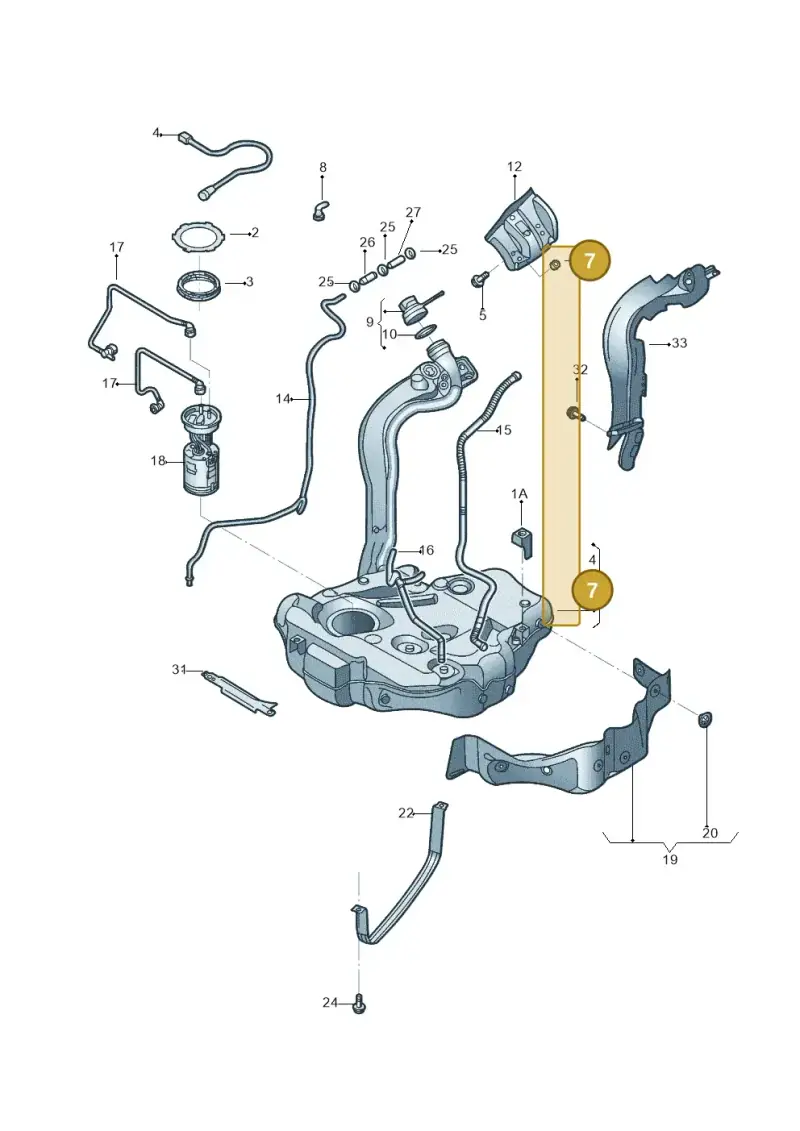 1K0201048A — Volkswagen Beetle (2016-2019) diagram 801201005, position 7