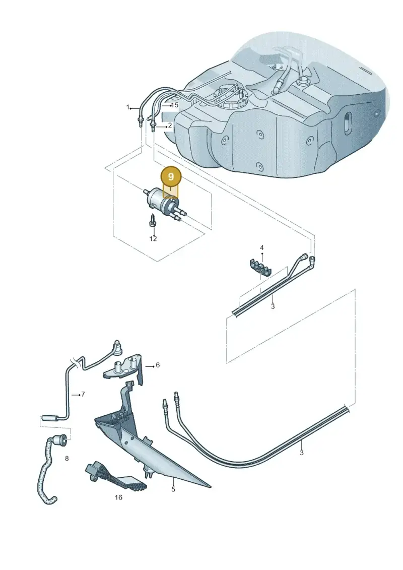 1K0201051L — Volkswagen Jetta (2014-2017) diagram 625201400, position 9
